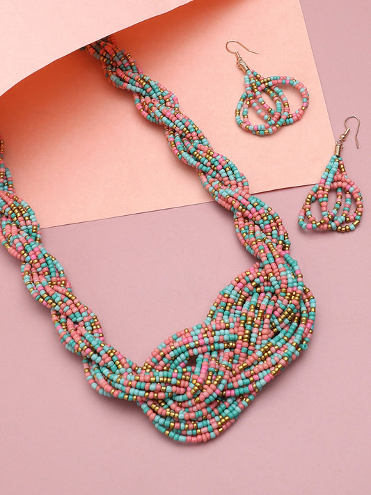 Gold Plated Party Designer Stone Necklace For Women
