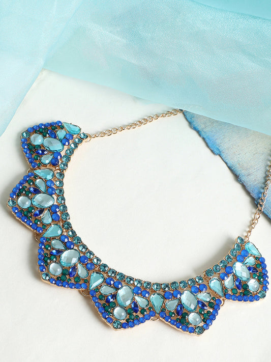 Gold Plated Party Designer Stone Necklace For Women