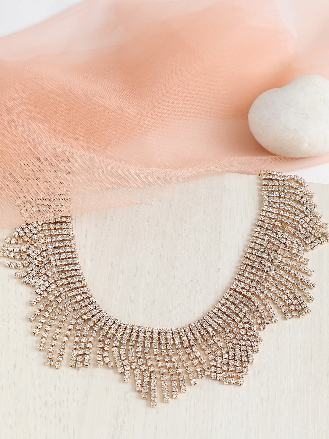 GOLD PLATED PARTY DESIGNER STONE NECKLACE FOR WOMEN