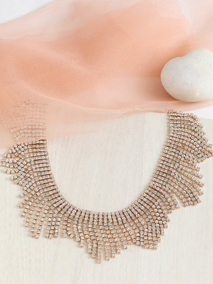 GOLD PLATED PARTY DESIGNER STONE NECKLACE FOR WOMEN