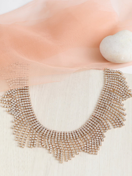 GOLD PLATED PARTY DESIGNER STONE NECKLACE FOR WOMEN