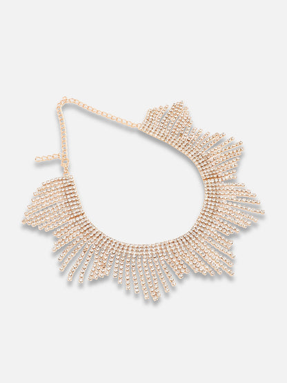 GOLD PLATED PARTY DESIGNER STONE NECKLACE FOR WOMEN