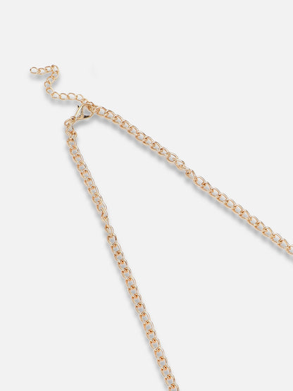 GOLD PLATED PARTY DESIGNER STONE NECKLACE FOR WOMEN