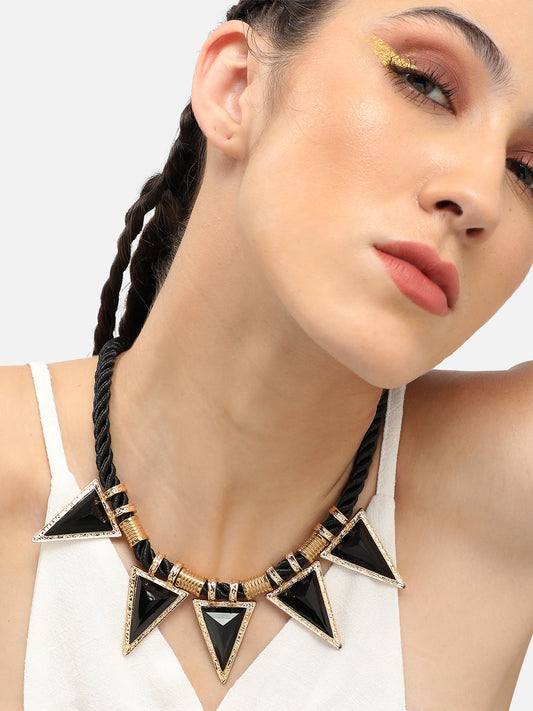 Gold Plated Party Designer Stone Necklace For Women