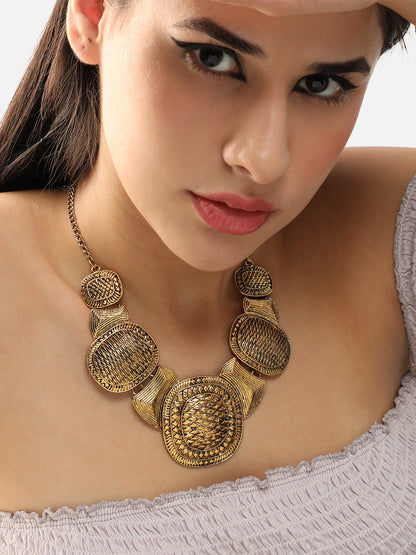 Gold Plated Party Designer Stone Necklace For Women