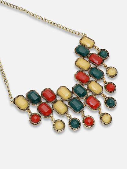 Gold Plated Party Designer Stone Necklace For Women