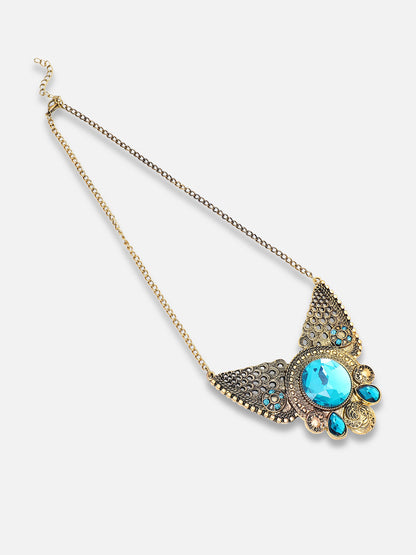 Gold Plated Party Designer Stone Necklace For Women