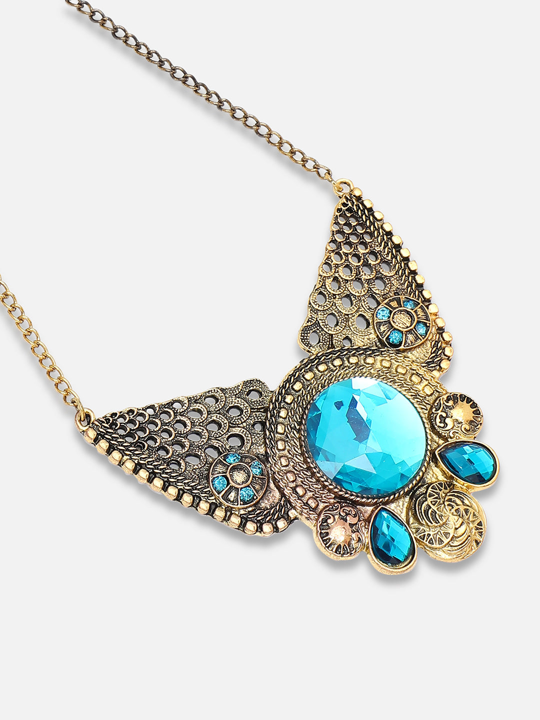 Gold Plated Party Designer Stone Necklace For Women