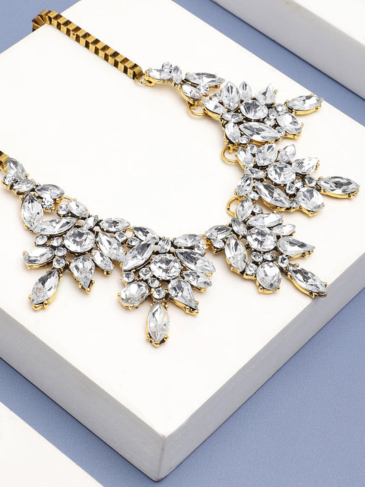 Gold Plated Party Designer Stone Necklace For Women