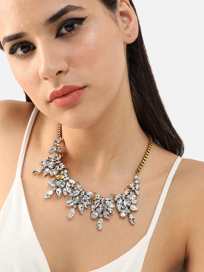 Gold Plated Party Designer Stone Necklace For Women