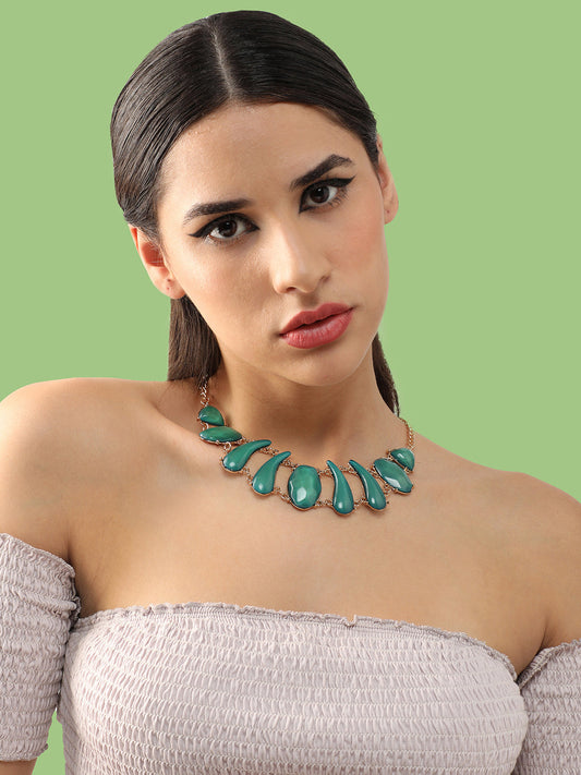 Gold Plated Party Designer Stone Necklace For Women