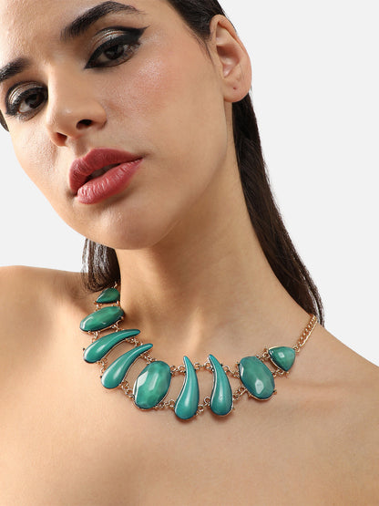 Gold Plated Party Designer Stone Necklace For Women
