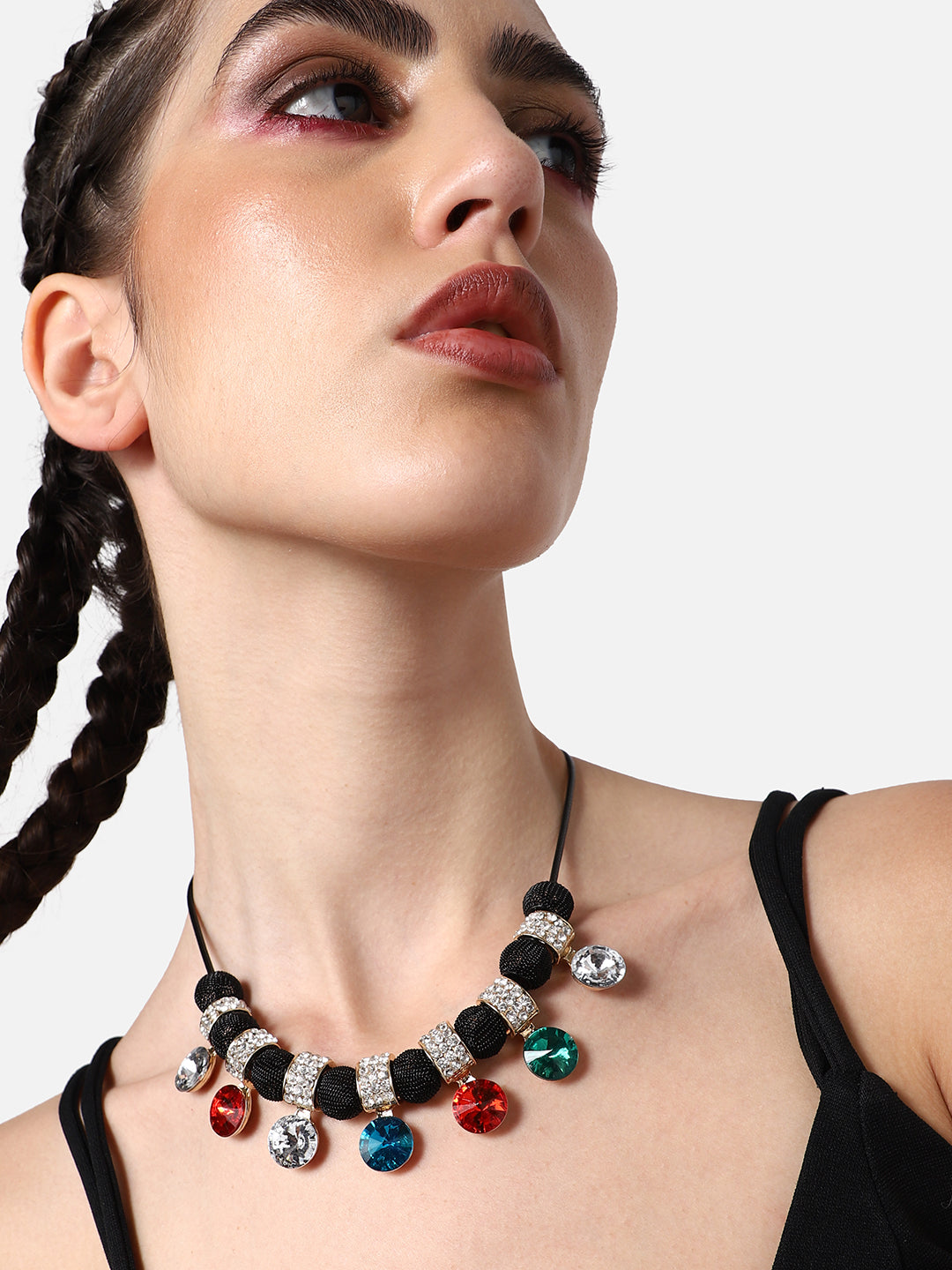GOLD PLATED PARTY DESIGNER STONE NECKLACE FOR WOMEN