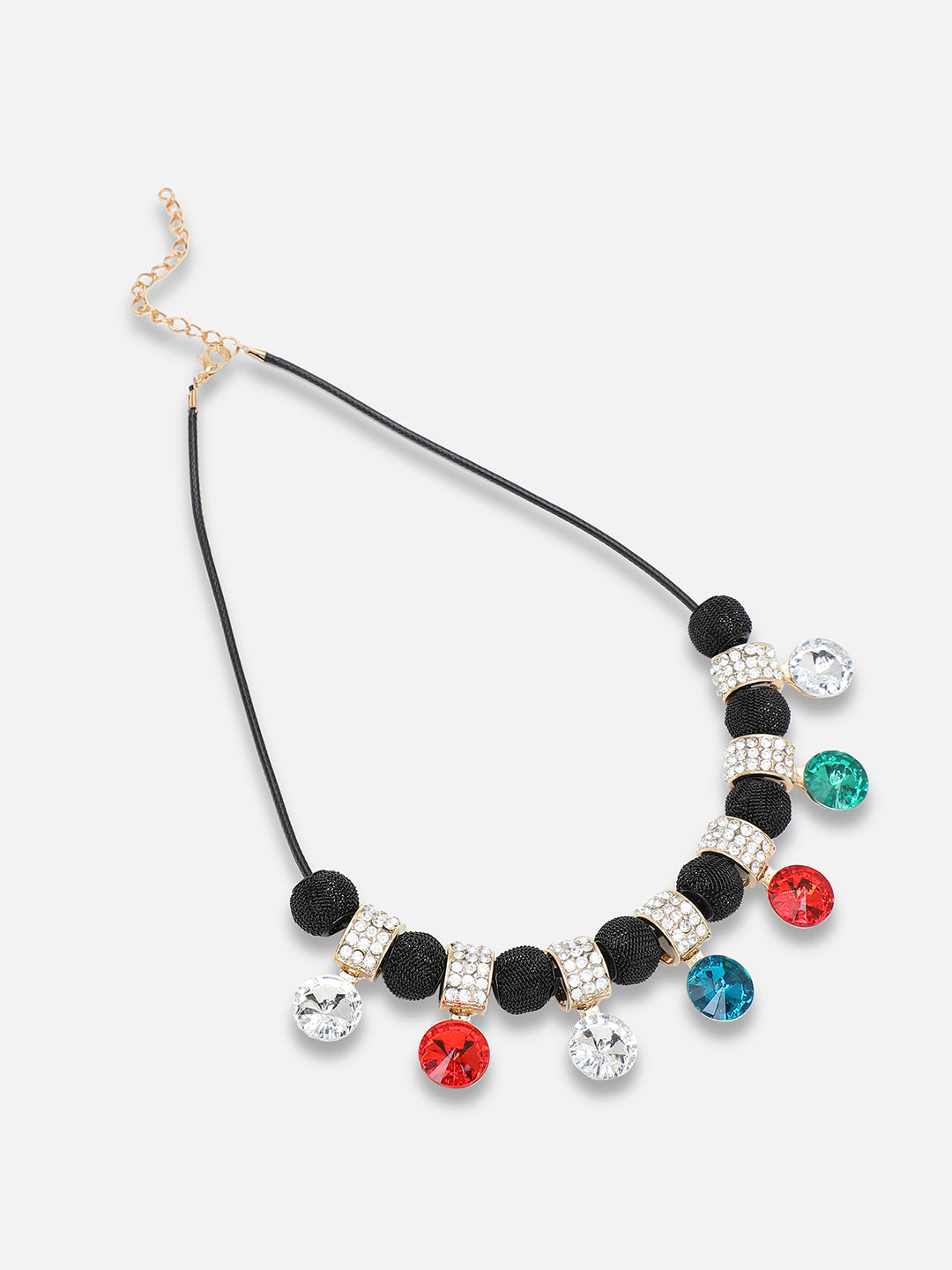 GOLD PLATED PARTY DESIGNER STONE NECKLACE FOR WOMEN