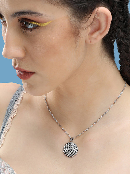 Silver Plated Party Designer Stone Necklace For Women