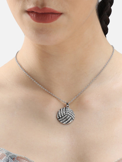 Silver Plated Party Designer Stone Necklace For Women