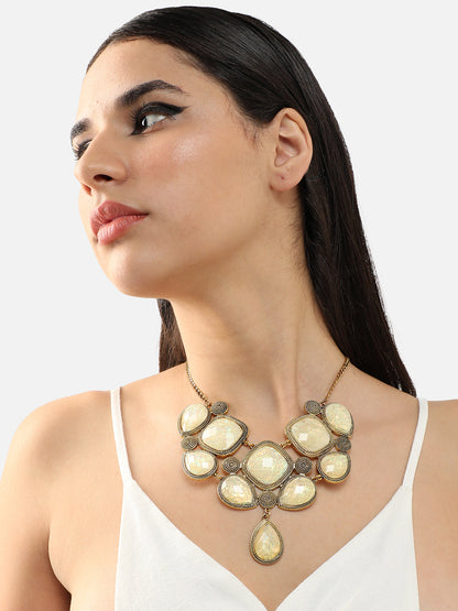 Gold Plated Party Designer Stone Necklace For Women