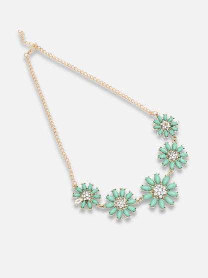 GOLD PLATED PARTY DESIGNER STONE NECKLACE FOR WOMEN