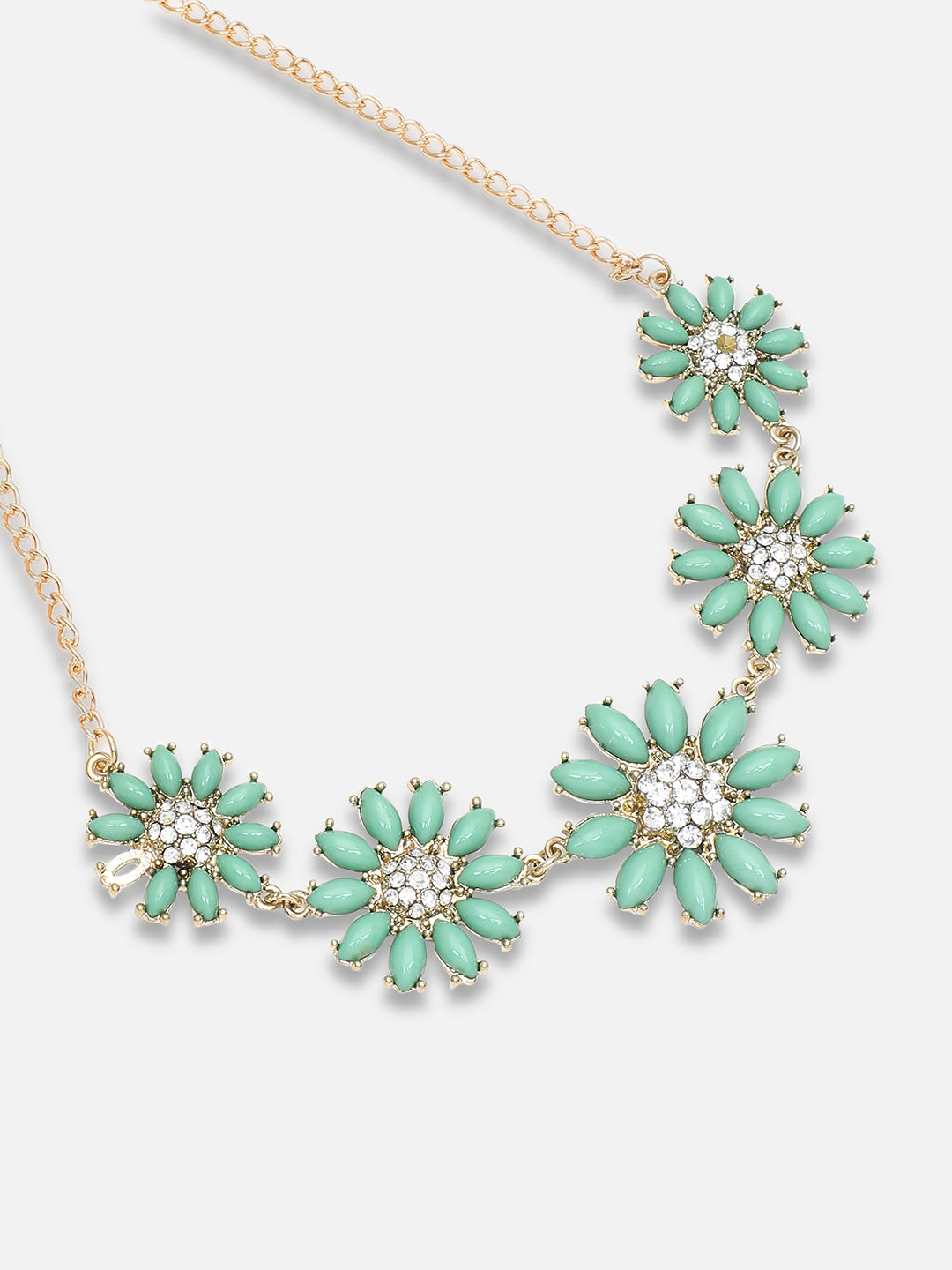 GOLD PLATED PARTY DESIGNER STONE NECKLACE FOR WOMEN
