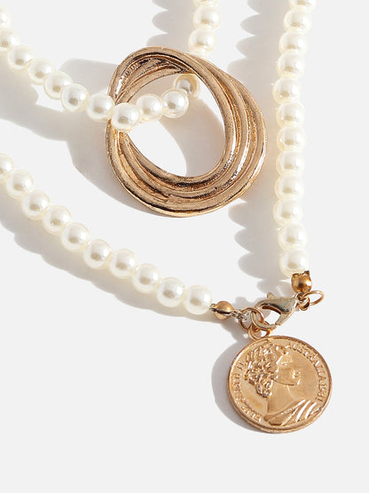 White Pearls Knot Necklace