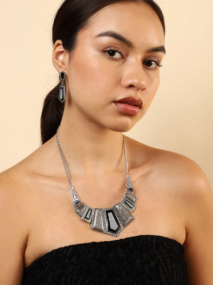 Grey Stones Statement Jewellery Set
