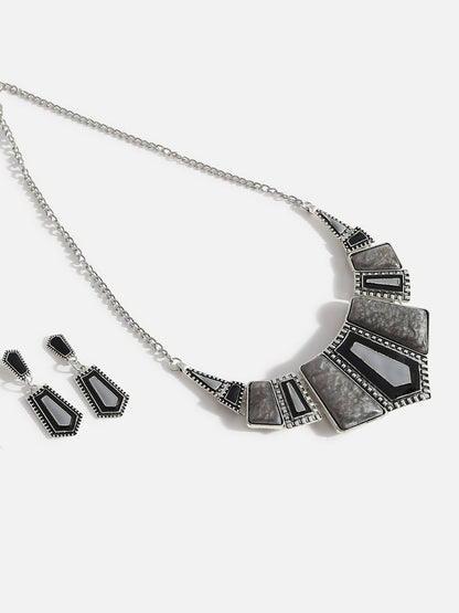 Grey Stones Statement Jewellery Set