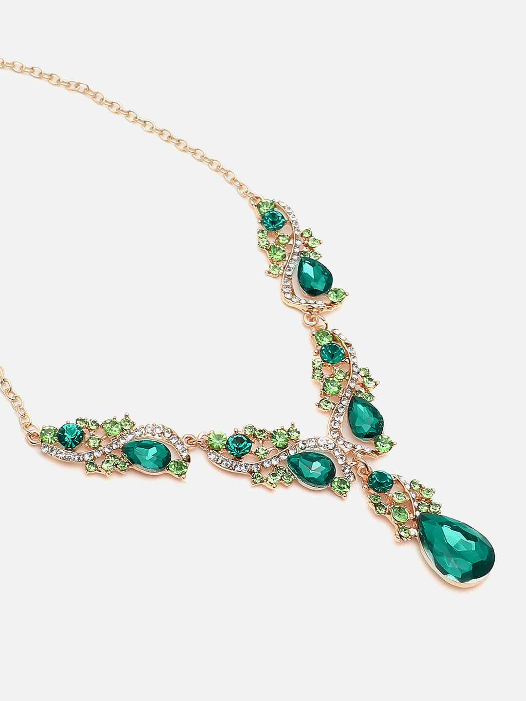 SOHI GREEN STONES JEWELLERY SET