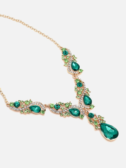 SOHI GREEN STONES JEWELLERY SET
