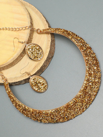 SOHI GOLD PLATED STONES JEWELLERY SET