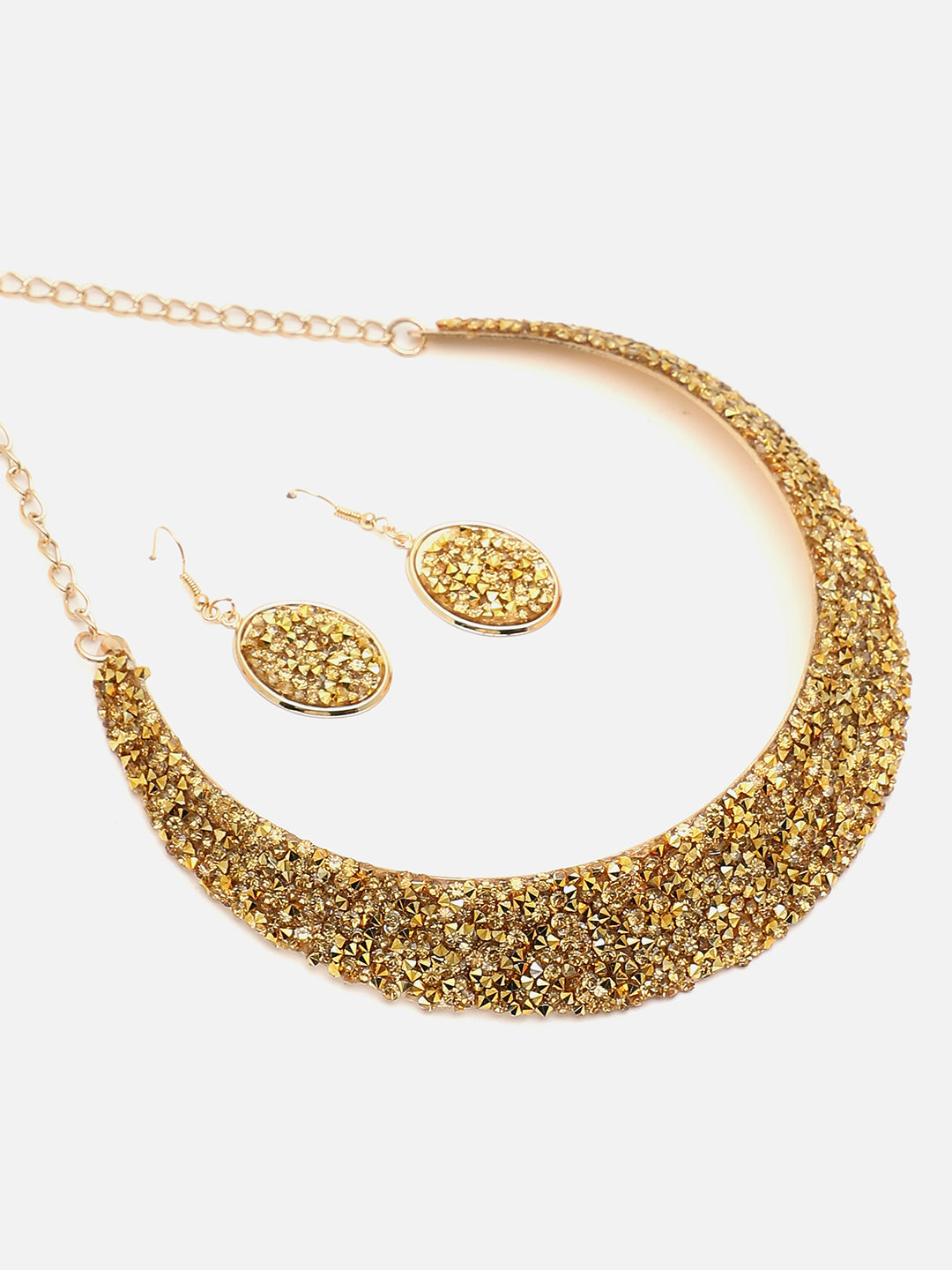 SOHI GOLD PLATED STONES JEWELLERY SET