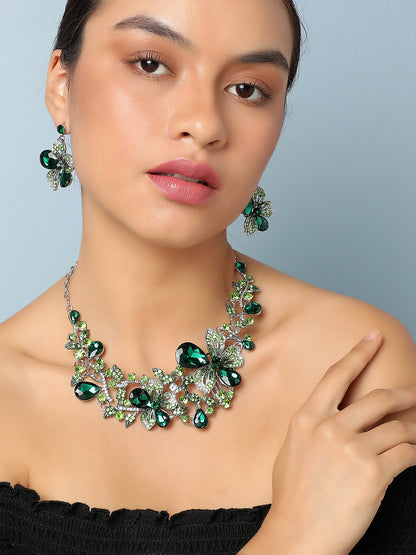 SOHI GREEN STONES JEWELLERY SET