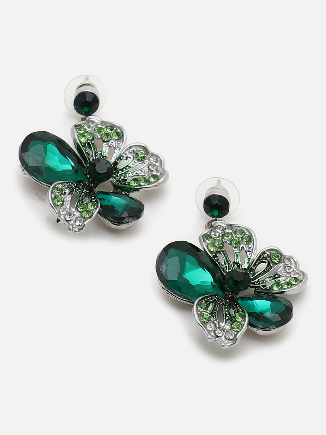 SOHI GREEN STONES JEWELLERY SET