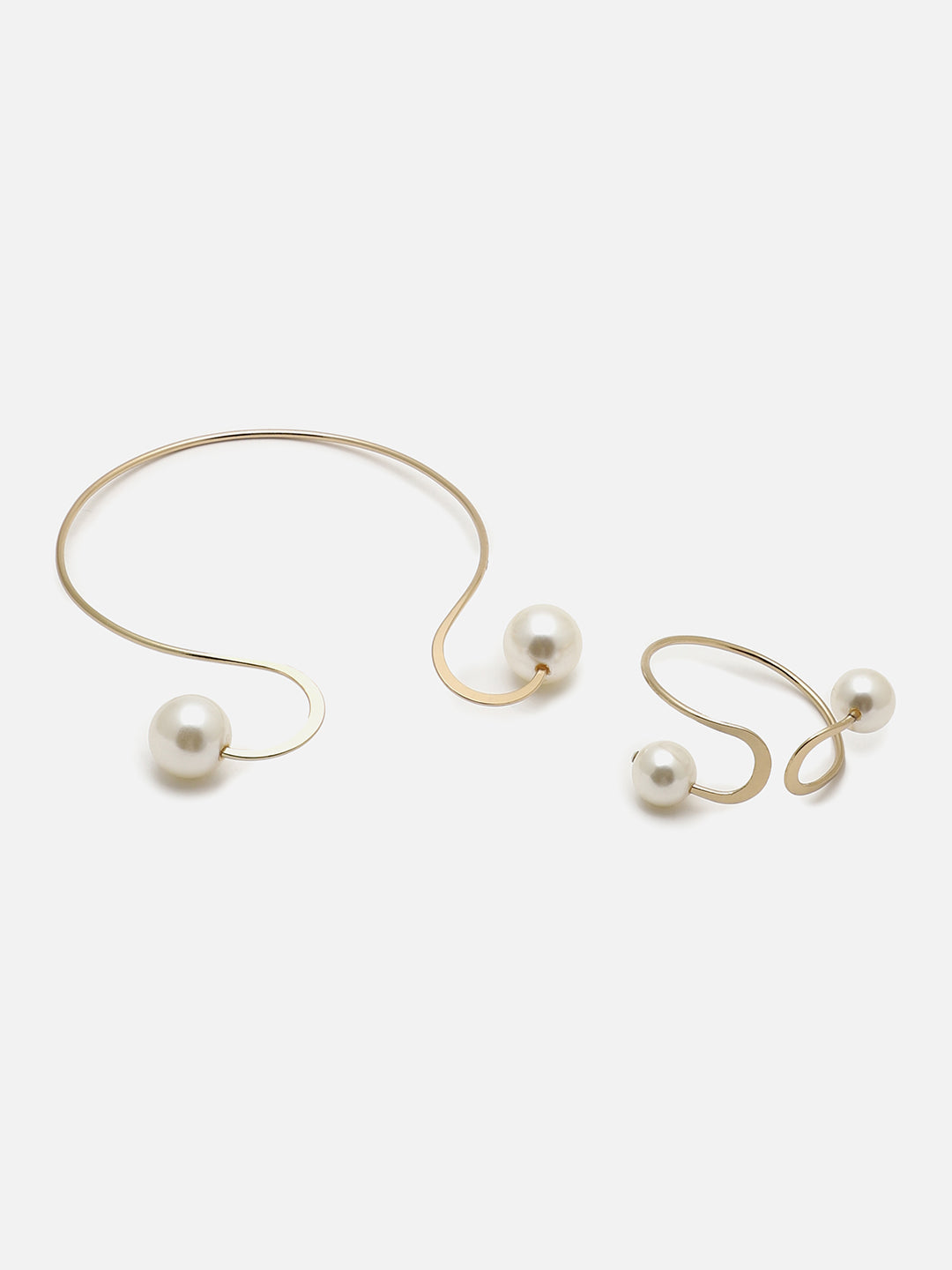 SOHI GOLD FINISH PEARL JEWELLERY SET