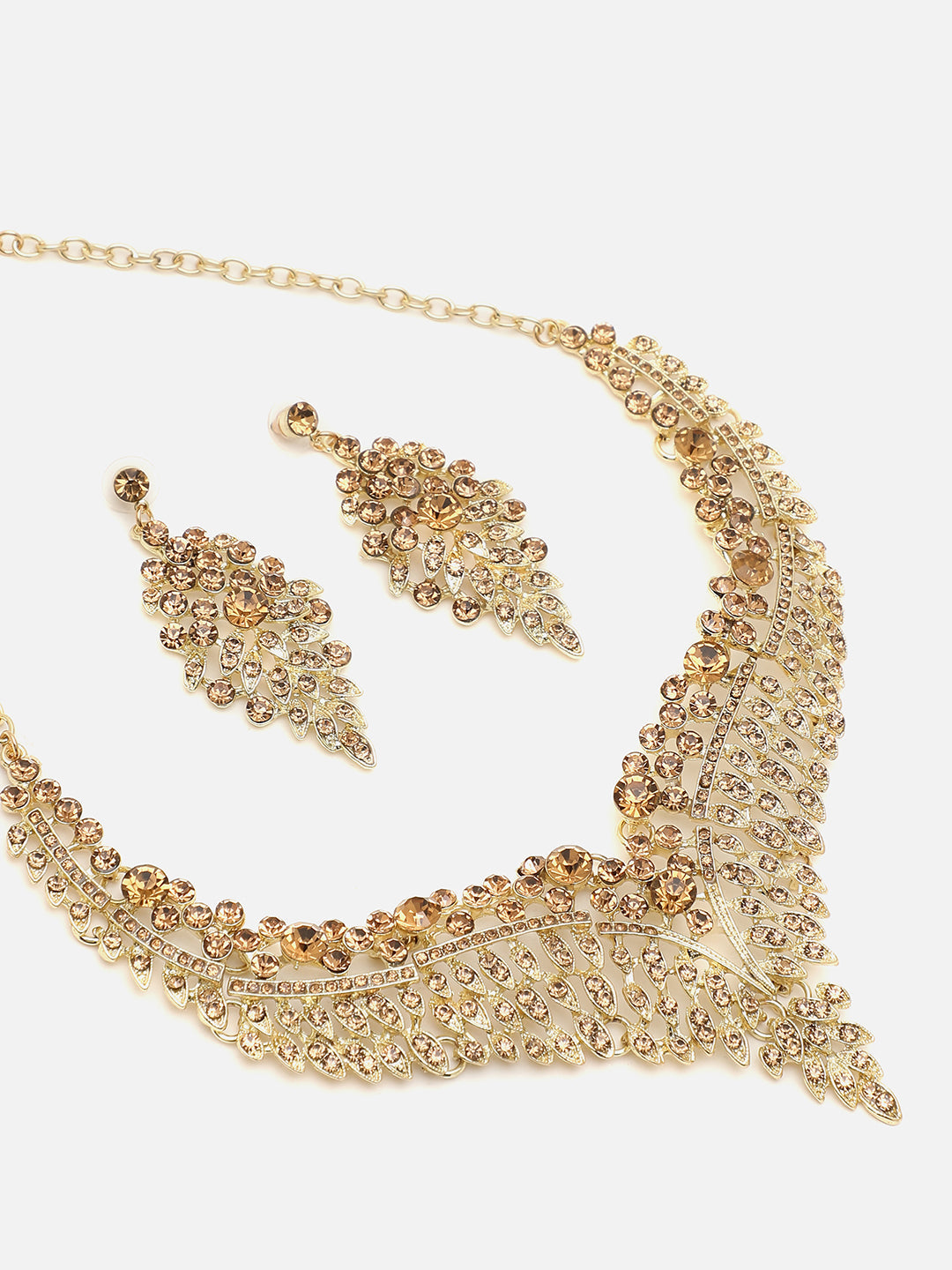SOHI GOLD PLATED STONES JEWELLERY SET
