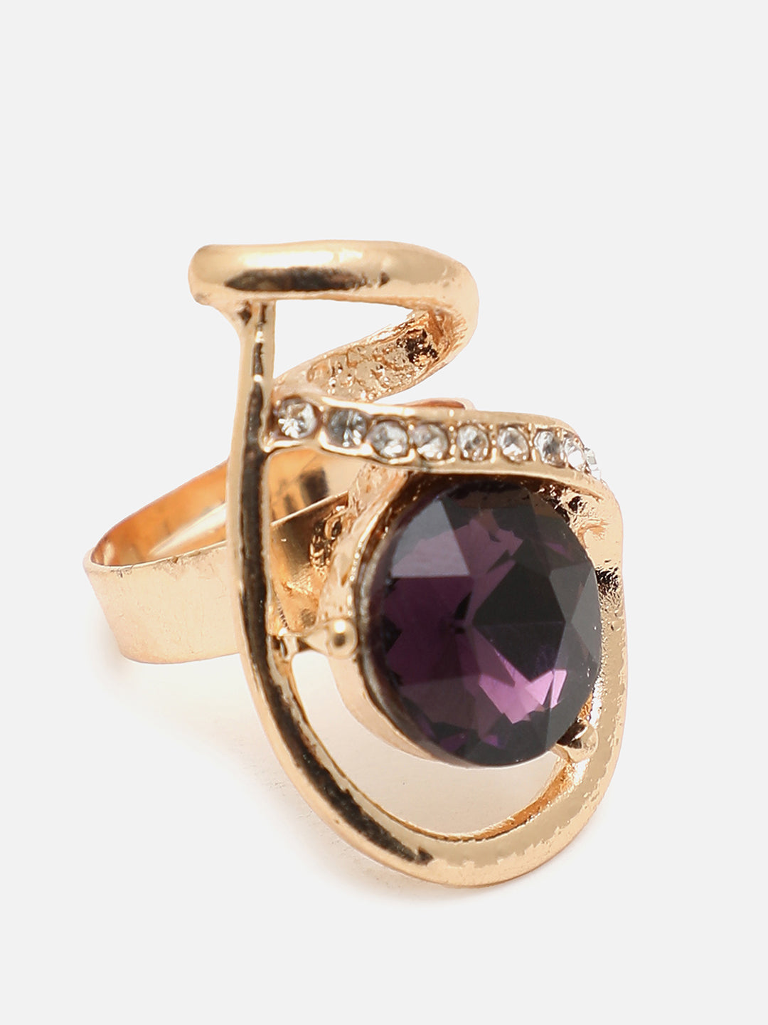 SOHI GOLD PLATED PURPLE STONES JEWELLERY SET