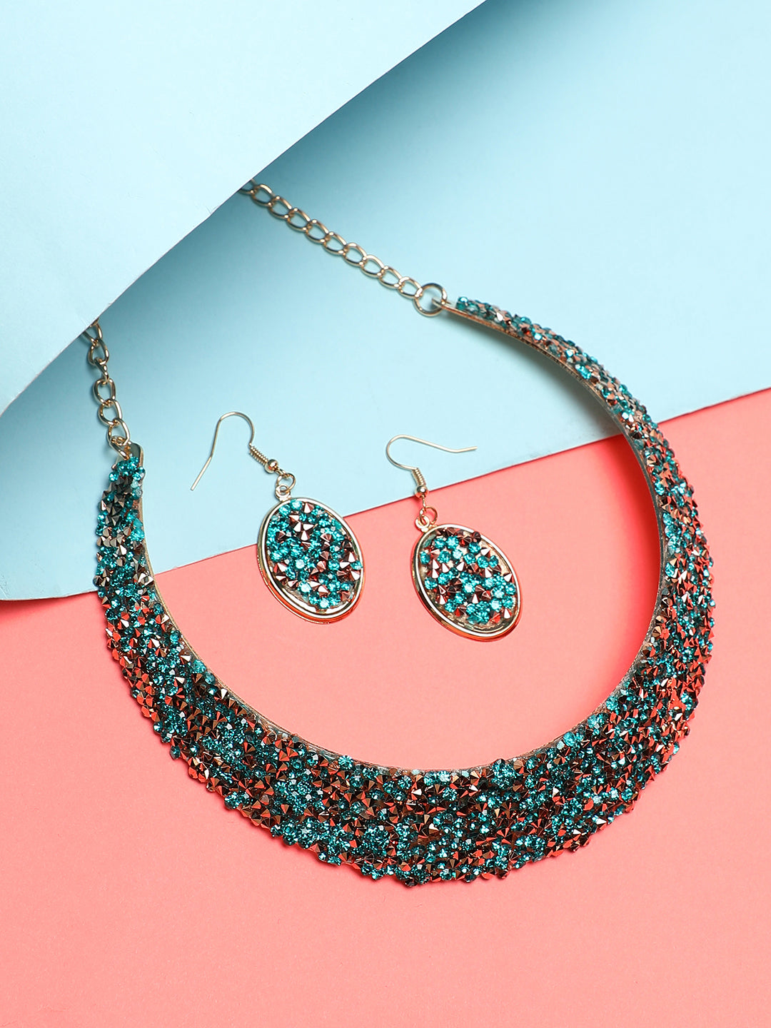 SOHI GREEN STONES JEWELLERY SET