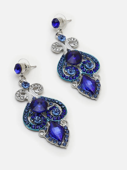 SOHI BLUE STONES NECKLACE & EARRING SET