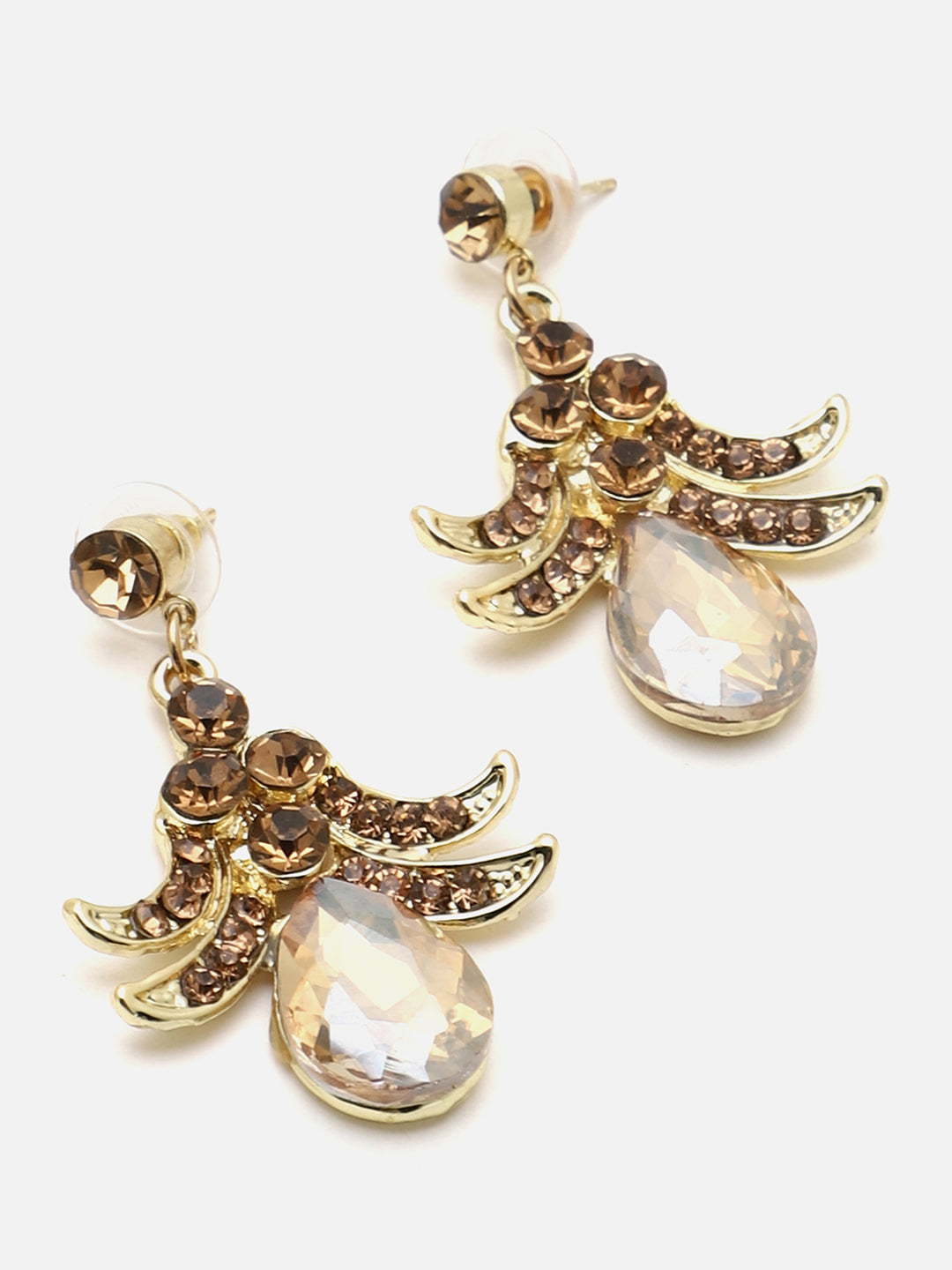 SOHI GOLD STONES NECKLACE & EARRINGS SET