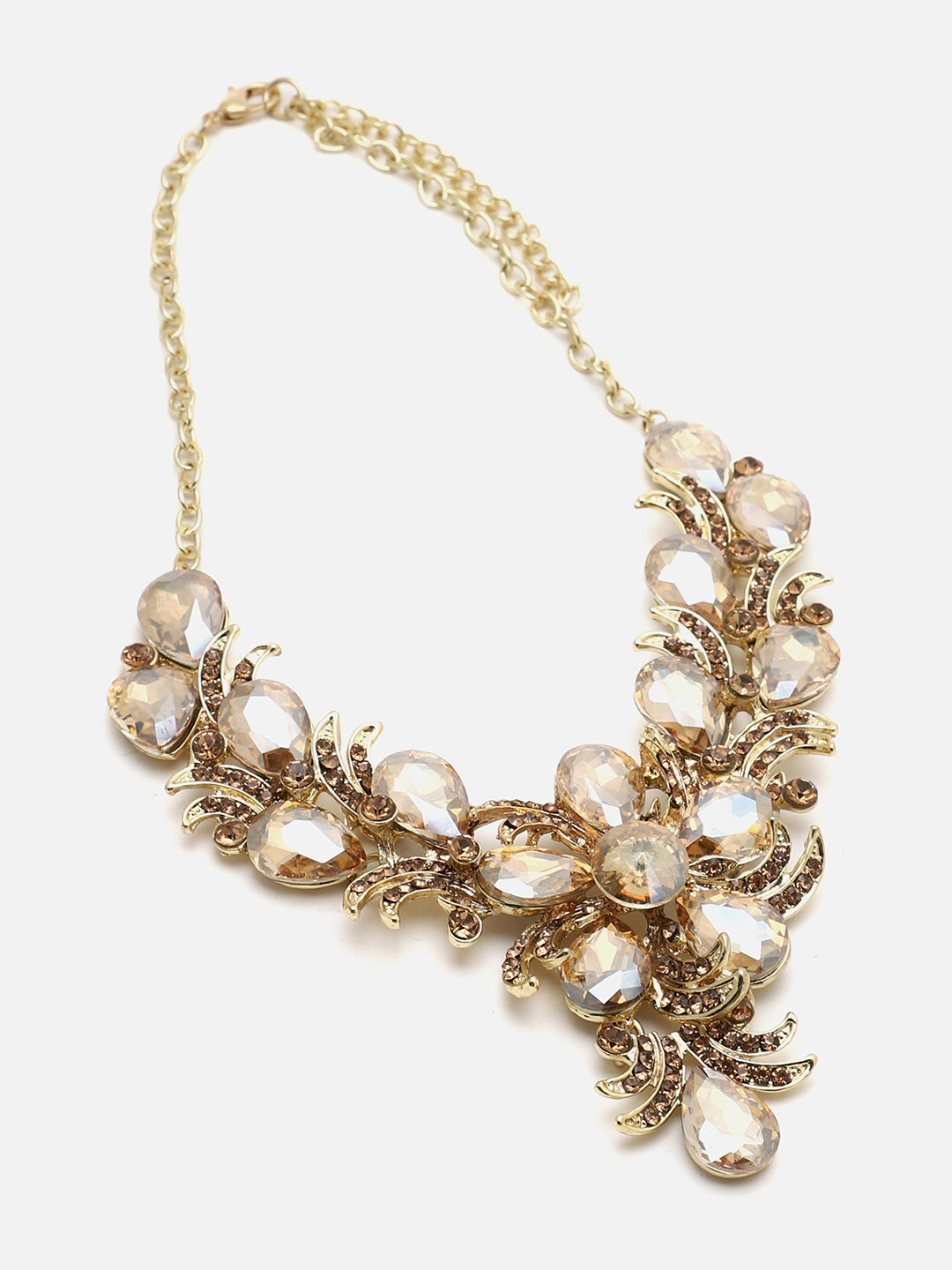 SOHI GOLD STONES NECKLACE & EARRINGS SET