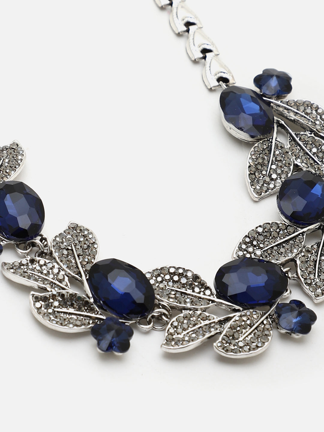 SOHI SILVER PLATED BLUE STONE NECKLACE