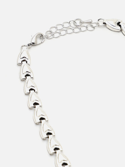 SOHI SILVER PLATED BLUE STONE NECKLACE