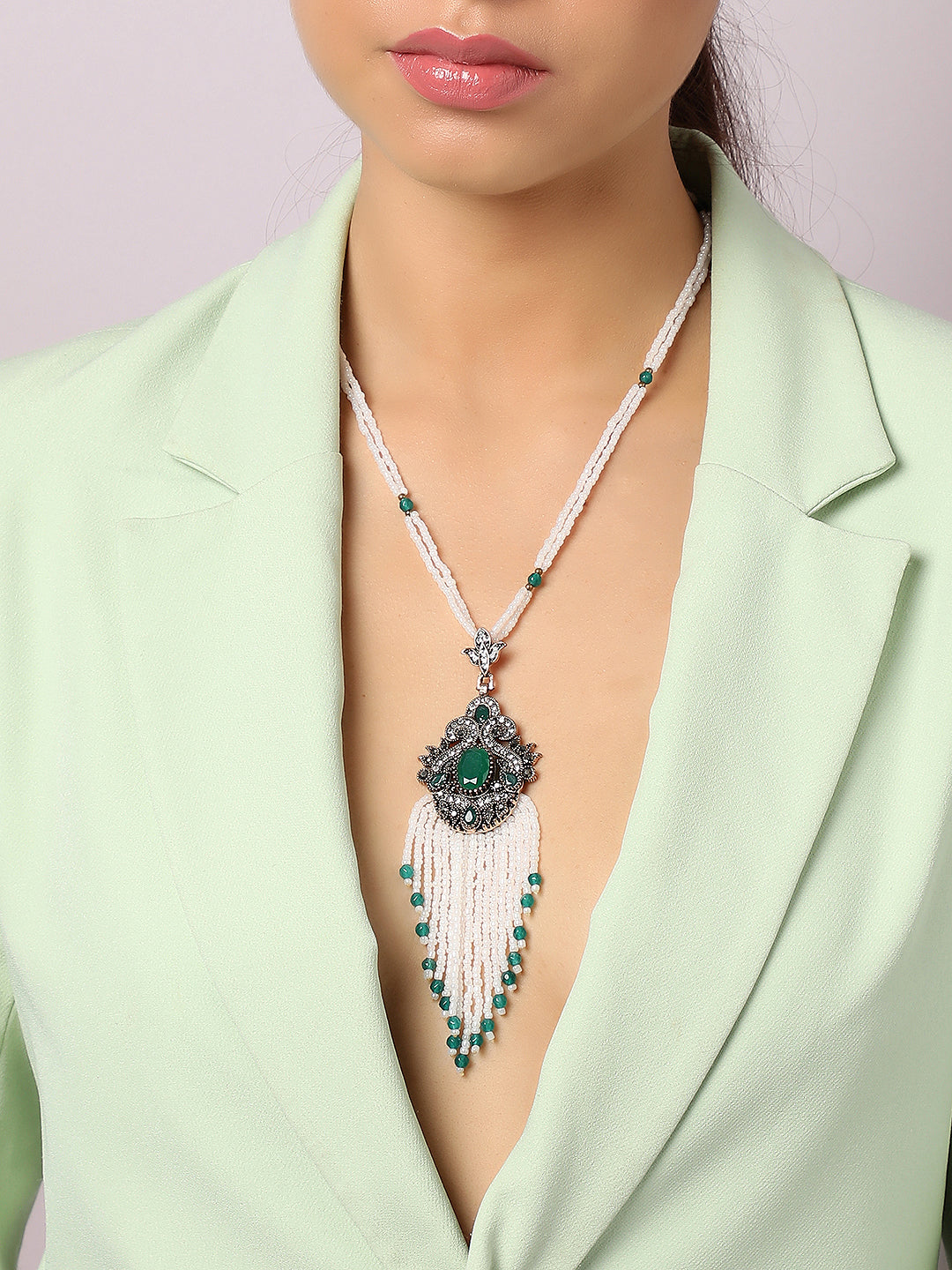 SOHI MULTICOLOUR BEADED LONG NECKLACE