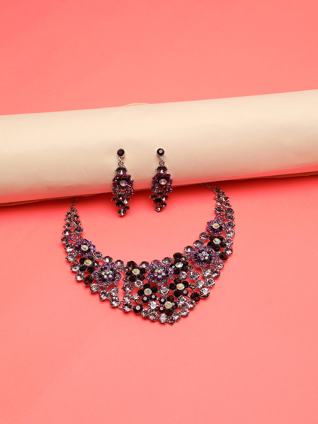 SOHI MULTICOLOUR STONES JEWELLERY SET