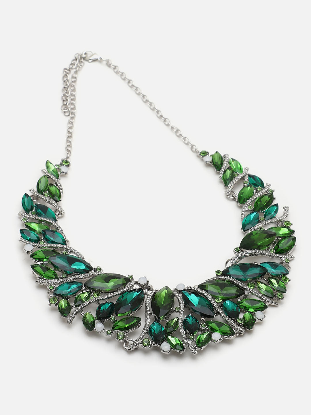 SOHI GREEN STONES JEWELLERY SET