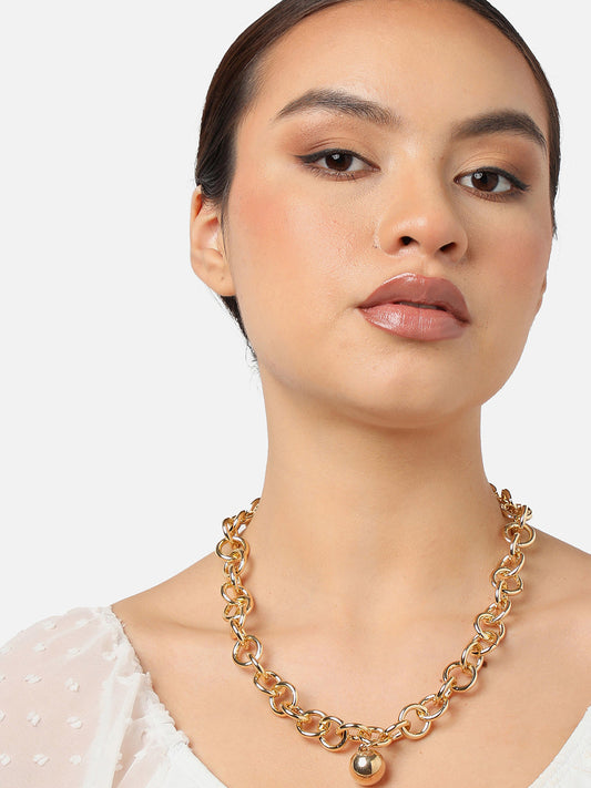 Gold Plated Party Designer Stone Necklace For Women