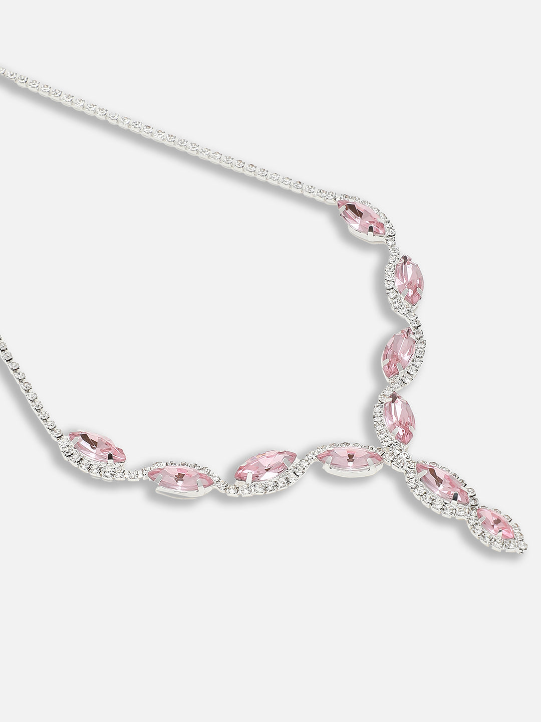 Silver Plated Party Designer Stone Necklace and Earring Set For Women