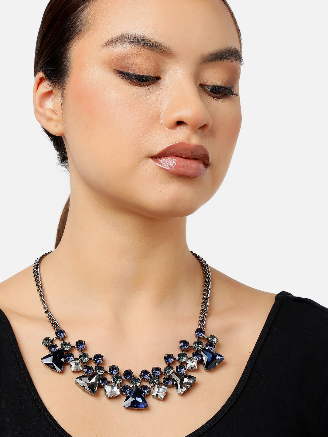 Gold Plated Party Designer Stone Necklace For Women
