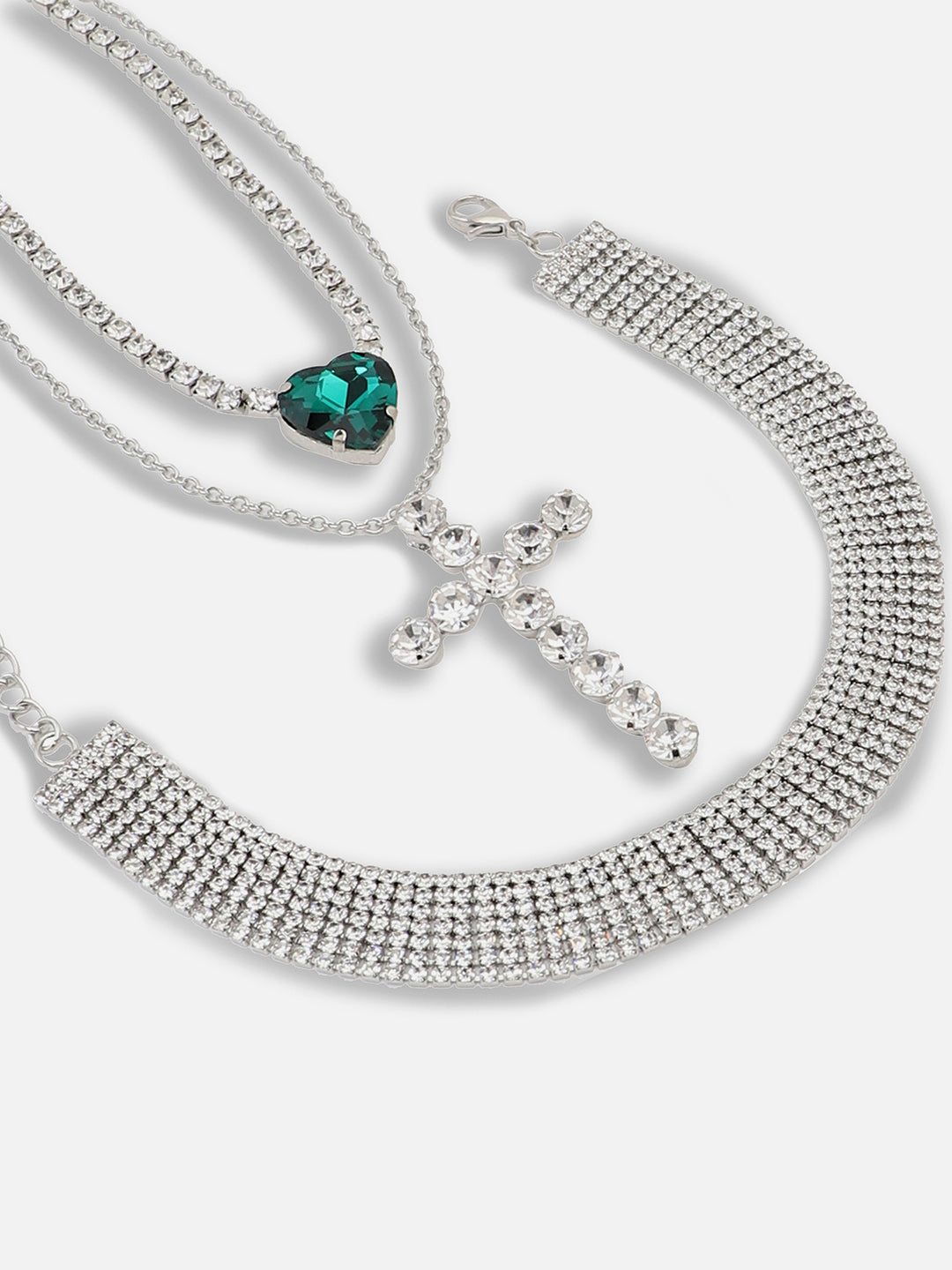 Silver Plated Party Designer Stone Necklace For Women