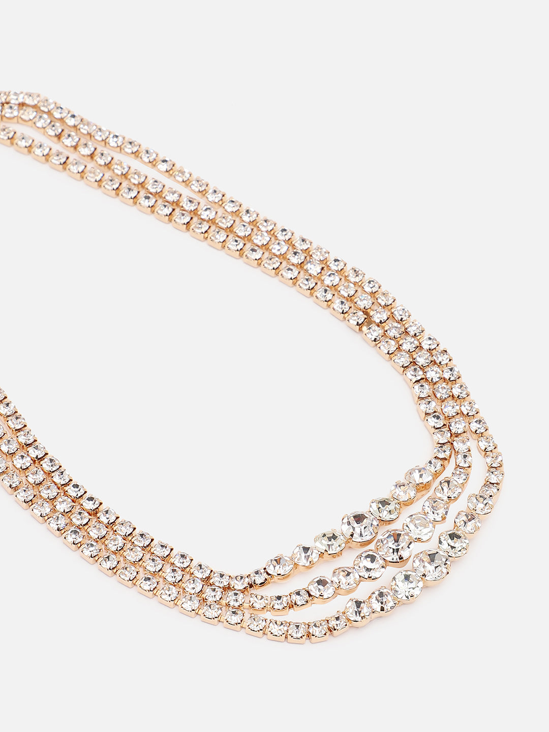 Gold-Plated American Diamond Minimalist  Necklace