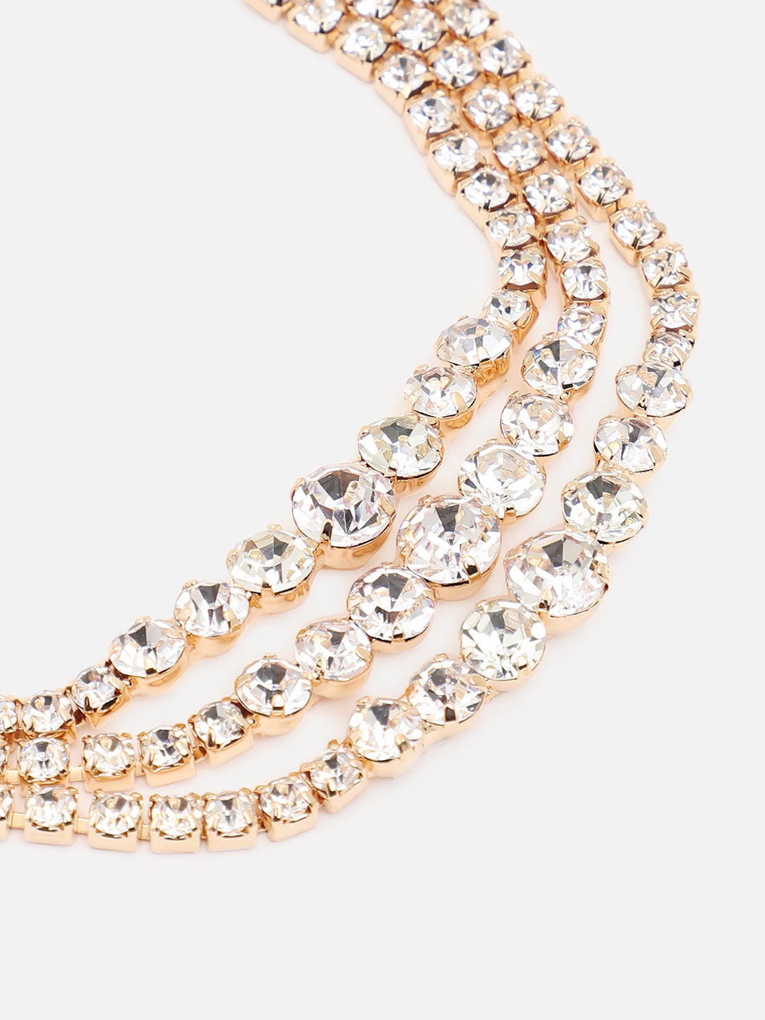 Gold-Plated American Diamond Minimalist  Necklace